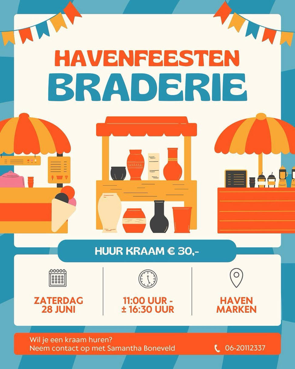 Wil je een kraam huren tijdens de Havenfeesten Braderie?
