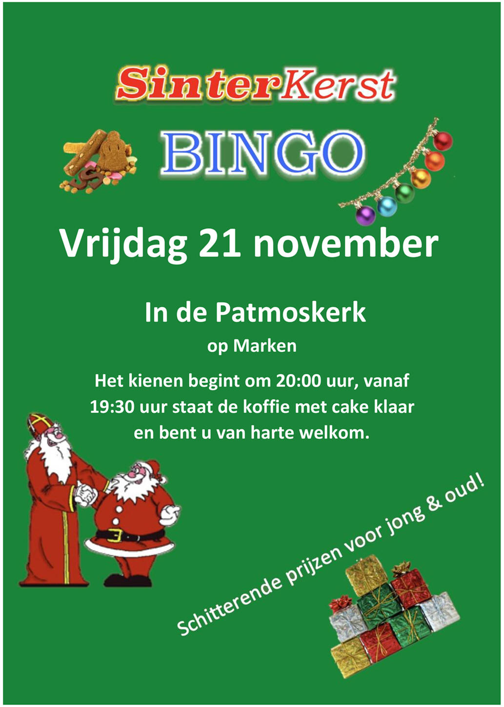 Vrijdag 21 november: SinterKerst Bingo in de Patmoskerk